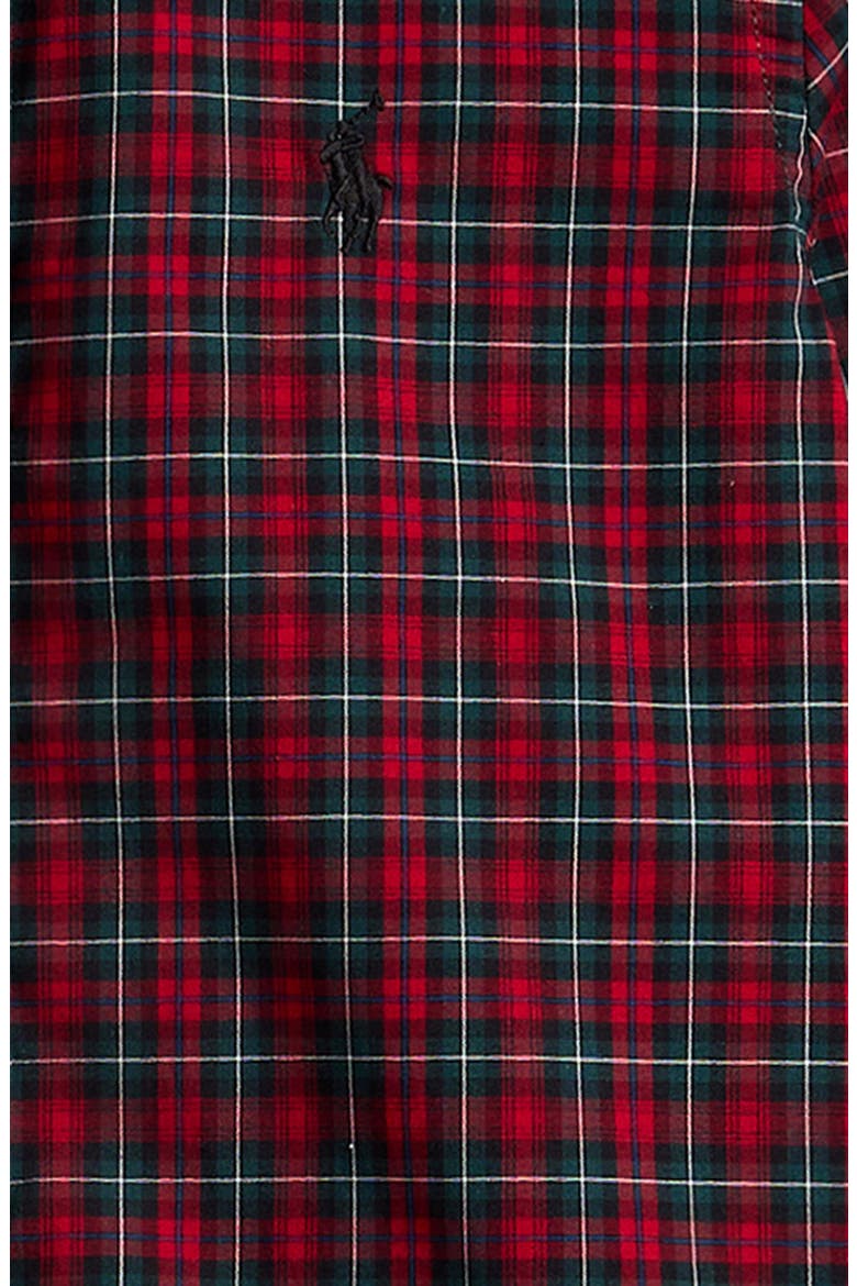 Kids' Plaid Cotton Poplin Long Sleeve Button-Up Shirt, Alternate, color, RED GREEN MULTI