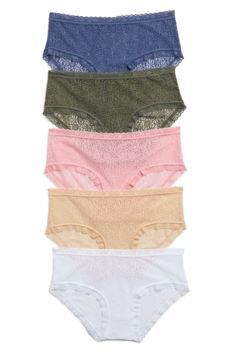 Abound Peyton Assorted 5-Pack Lace Hipster Panties, Main, color,