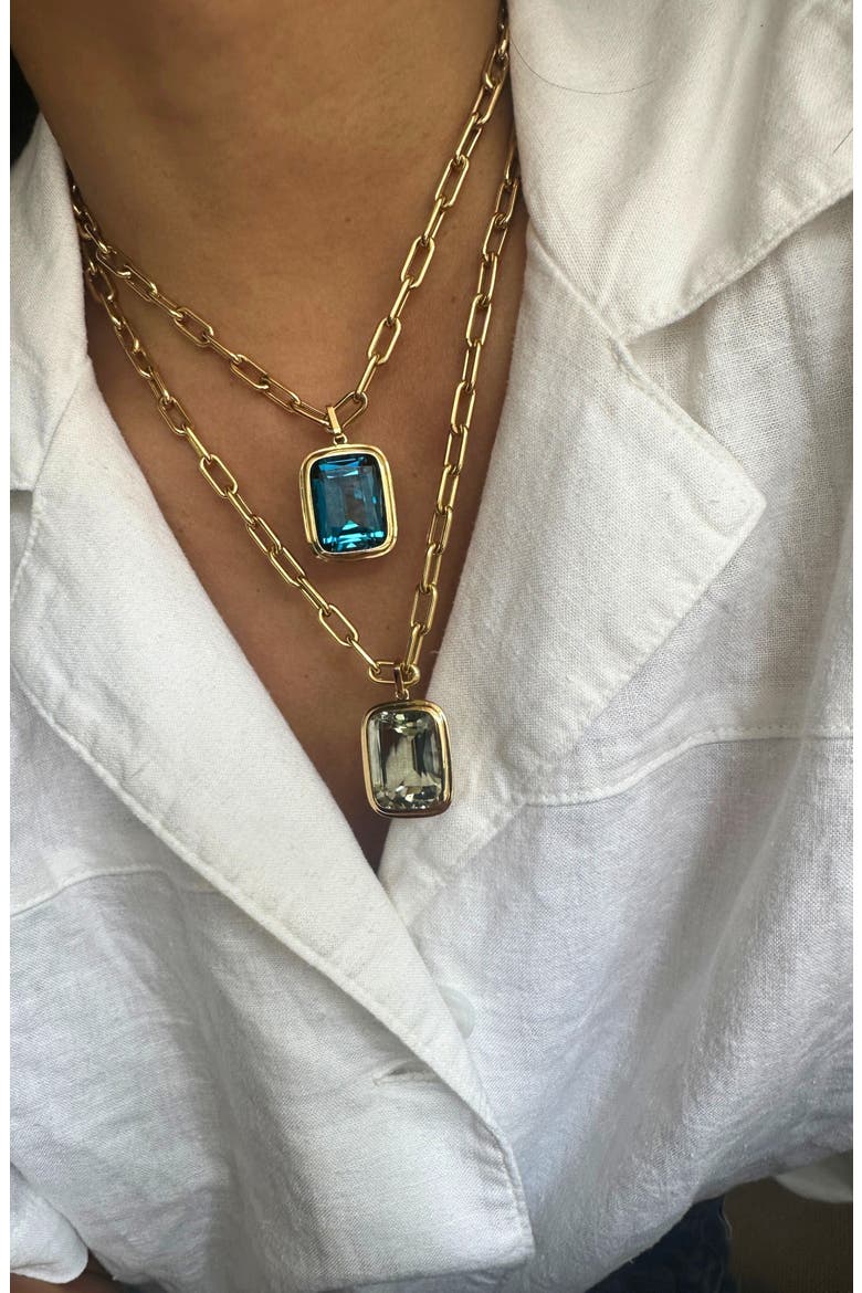 Manhattan Cushion Pendant Necklace, Alternate, color, TRANSLUCENT GREEN