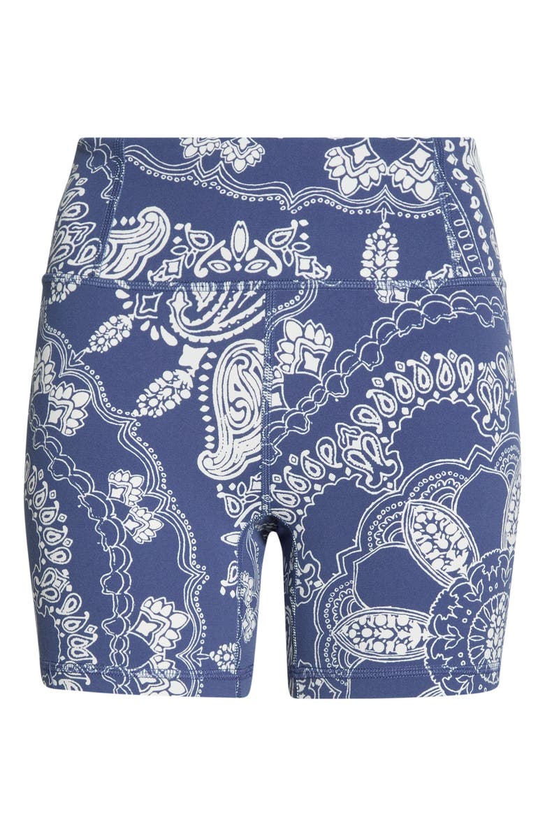 Free People FP Movement Printed Never Better Bike Shorts, Main, color, Blue Indigo Bandana