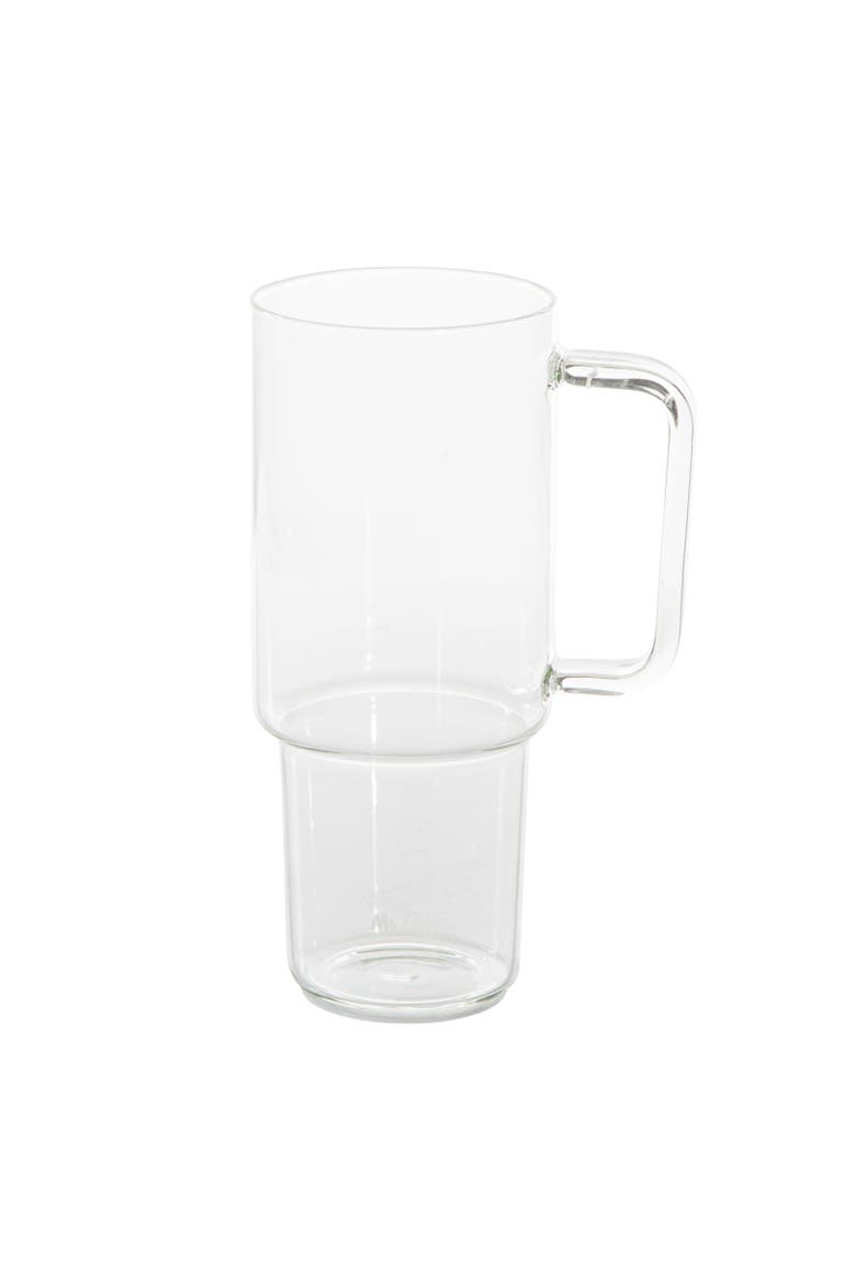 Crafted Calm 34 oz Glass Travel Mug with Handle, Straw and  Lid, Alternate, color, Clear