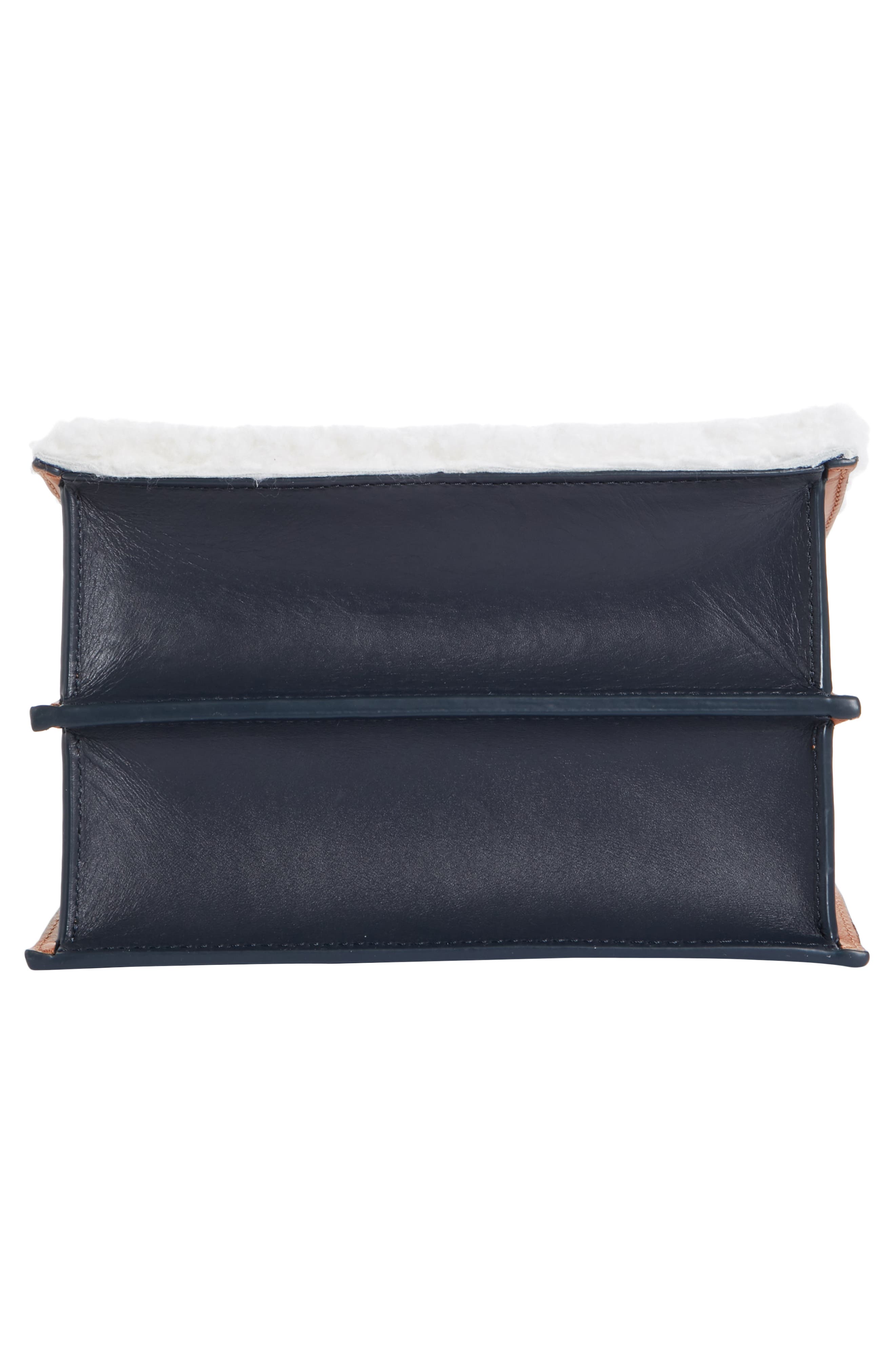 Mini Phoebe Leather Bag, Alternate, color, CURLY SHEARLING WHITE-MARINE
