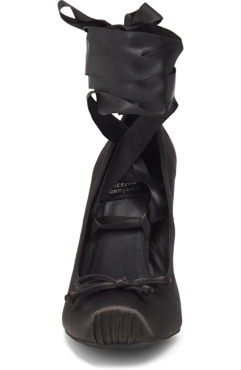 Jeffrey Campbell Nympha Ankle Wrap Pump, Alternate, color, Black Satin