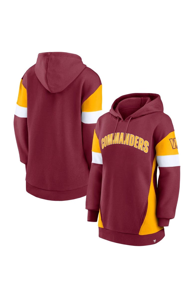 FANATICS Women's Fanatics Branded Burgundy/Gold Washington Commanders Lock It Down Pullover Hoodie, Main, color, Burgundy