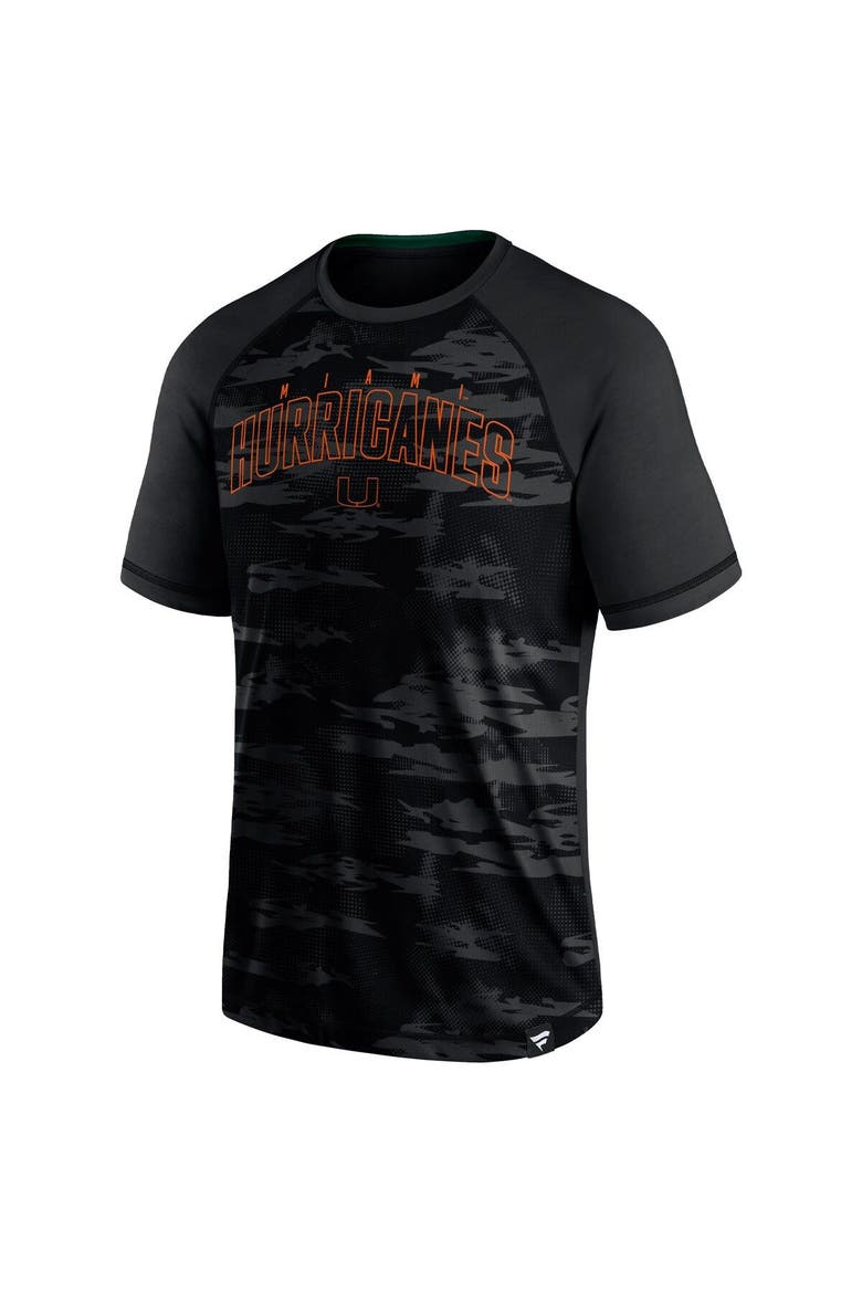 Men's Fanatics Branded Black Miami Hurricanes Arch Outline Raglan T-Shirt, Alternate, color, Black