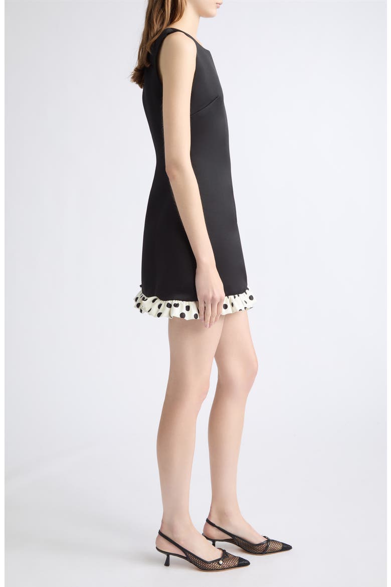 Pippin Polkadot Ruffle Minidress, Alternate, color, BLACK