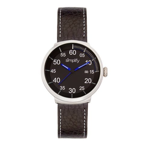 The 7100 Leather-Band Watch w/Date