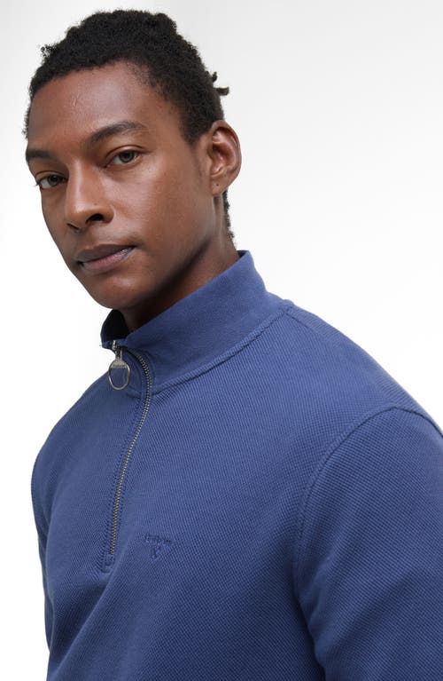 BARBOUR BARBOUR COTTON PIQUÉ QUARTER ZIP PULLOVER