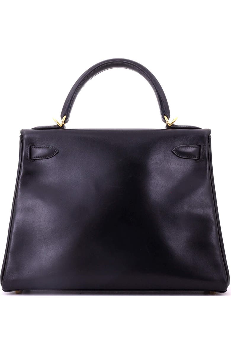 Pre-Owned Hermes Kelly Handbag Black Box Calf with Gold Hardware 28, Alternate, color, Noir