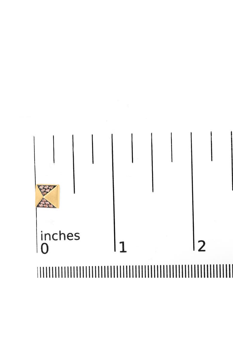 Haus of Brilliance 14K Rose Gold 1/4 Ct Brown Diamond Pyramid Stud Earring, Alternate, color, Pink