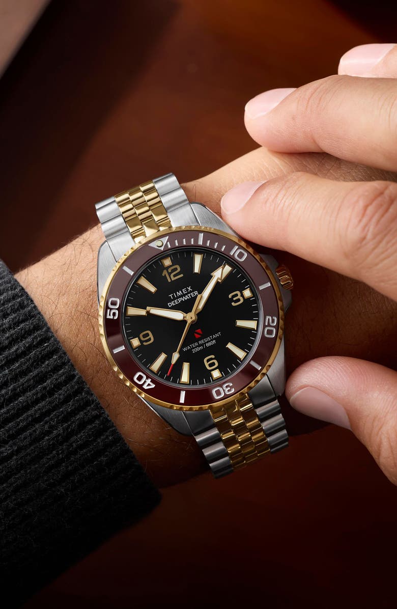 Timex<sup>®</sup> Deepwater Arctic 200 Two-Tone Bracelet Watch, 40.5mm, Alternate, color, Silver-Tone