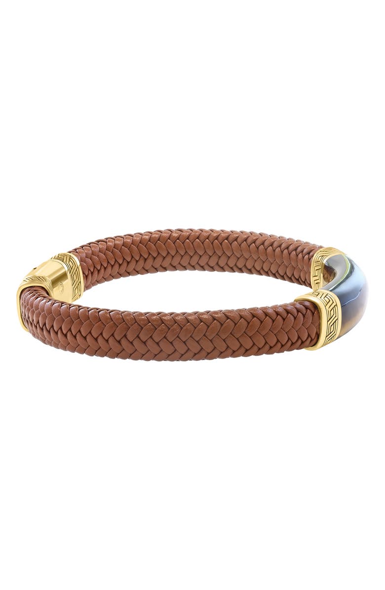 EFFY Leather & Tiger Eye Bracelet, Alternate, color, Brown