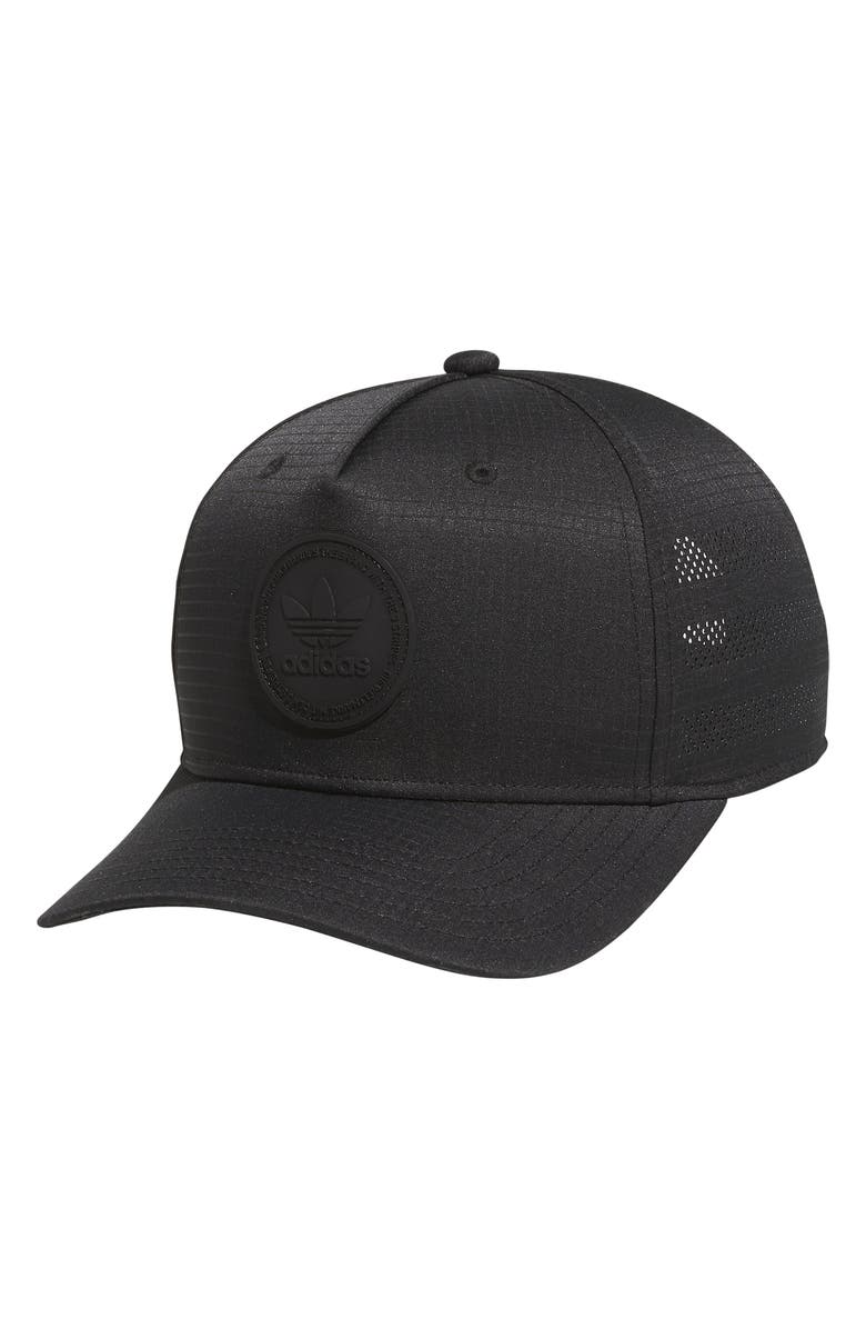 adidas Emblem Snapback Perforated Ripstop Baseball Cap, Main, color, 