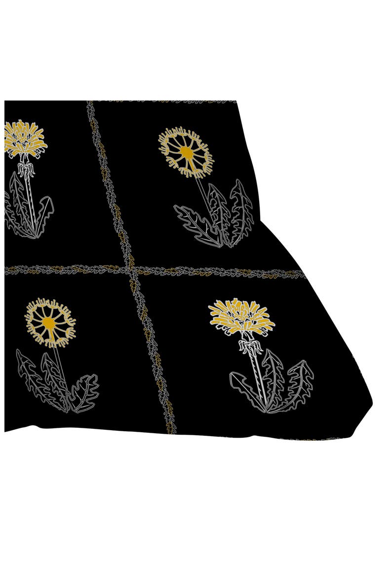 Dandelion Patchwork Accent Pillow, Alternate, color, BLACK
