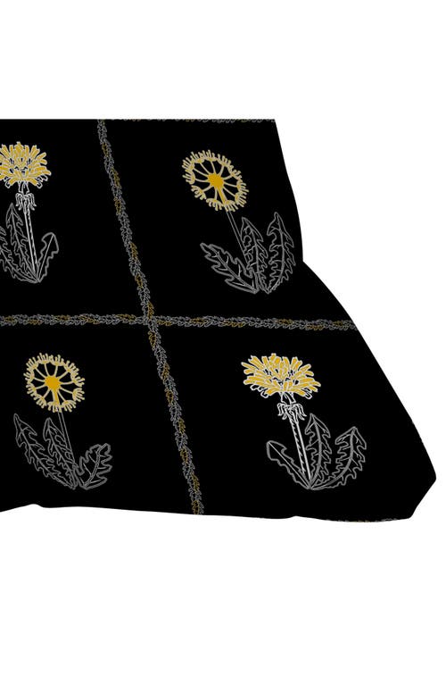 Deny Designs Dandelion Patchwork Accent Pillow In Black