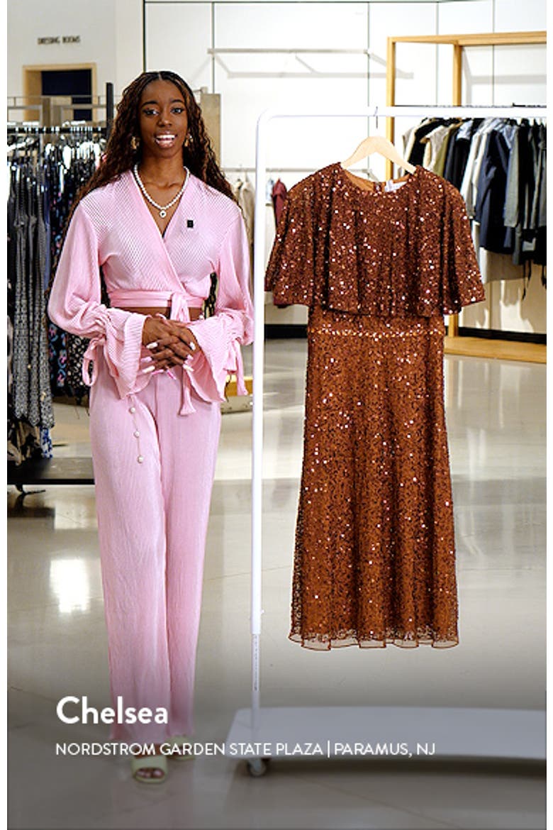 Embellished Cape High Neck Midi Dress video