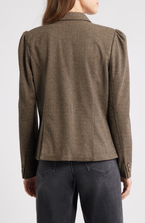 Wit & Wisdom Sing Puff Shoulder Blazer In Brown