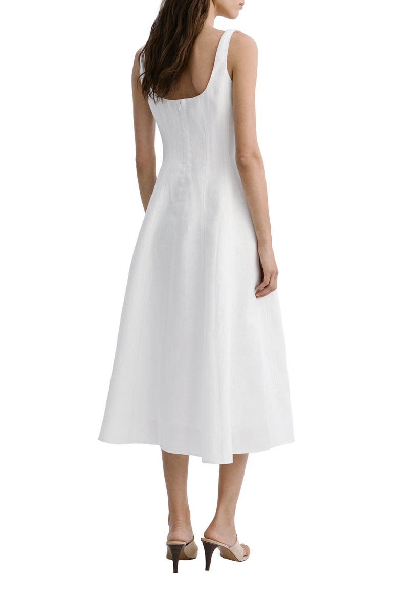 Sleeveless A-Line Midi Dress, Alternate, color, WHITE