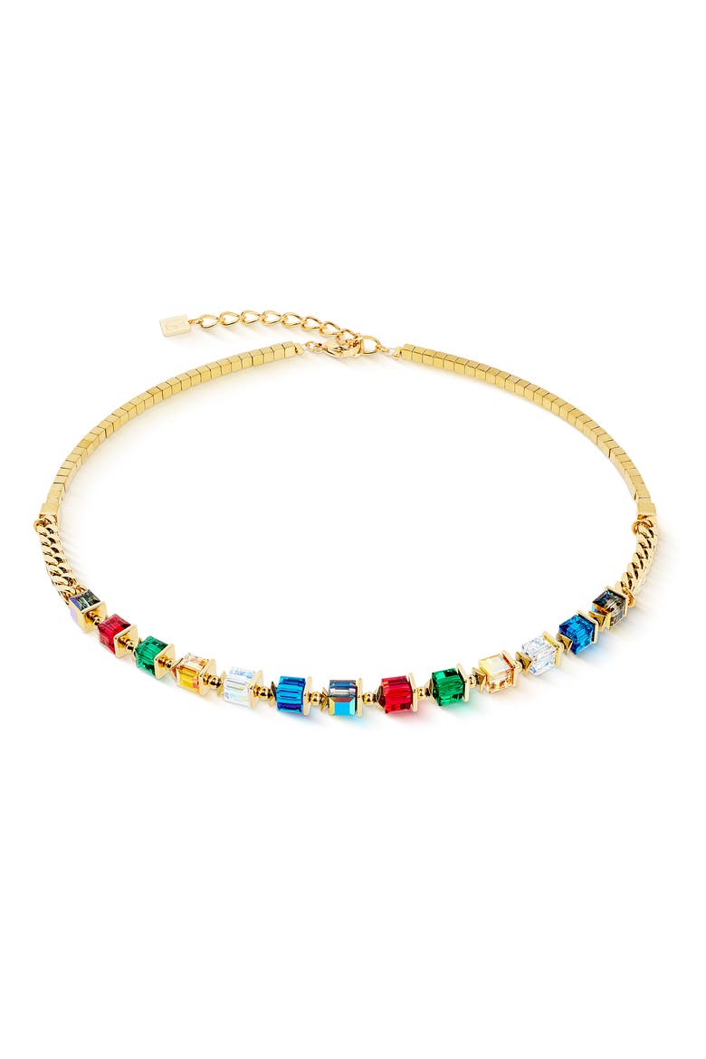 Sparkling Cubes Fusion Chain Gold Necklace, Main, color, Multicolor