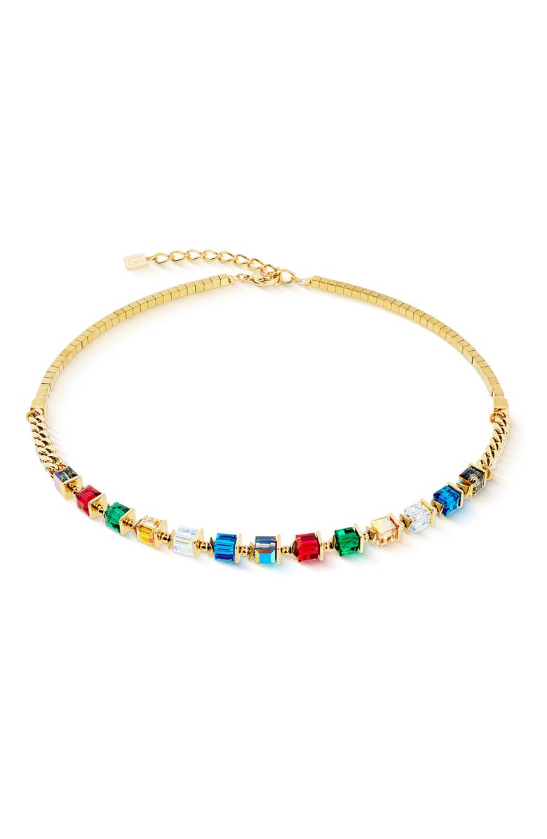 COEUR DE LION Sparkling Cubes Fusion Chain Gold Necklace, Main, color, Multicolor