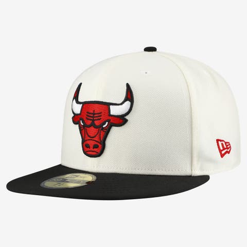 Men's New Era  White/Black Chicago Bulls Chrome 59FIFTY Fitted Hat