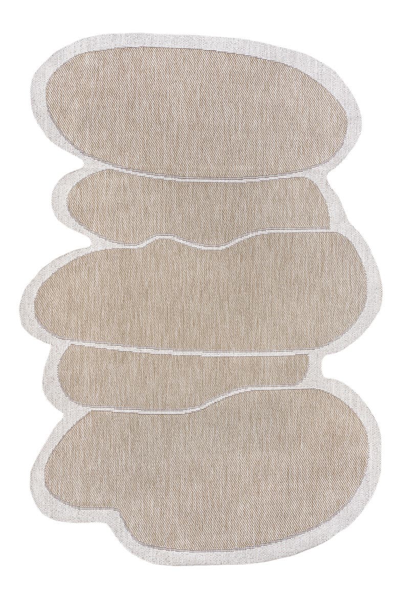Jasper Modern Rustic Abstract Indoor/Outdoor Shaped Area Rug, Main, color, Beige/Cream