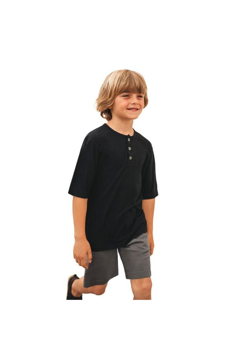 CITY THREADS Baby Boys Soft Organic Cotton Jersey Short Sleeve Henley Tee, Alternate, color, 