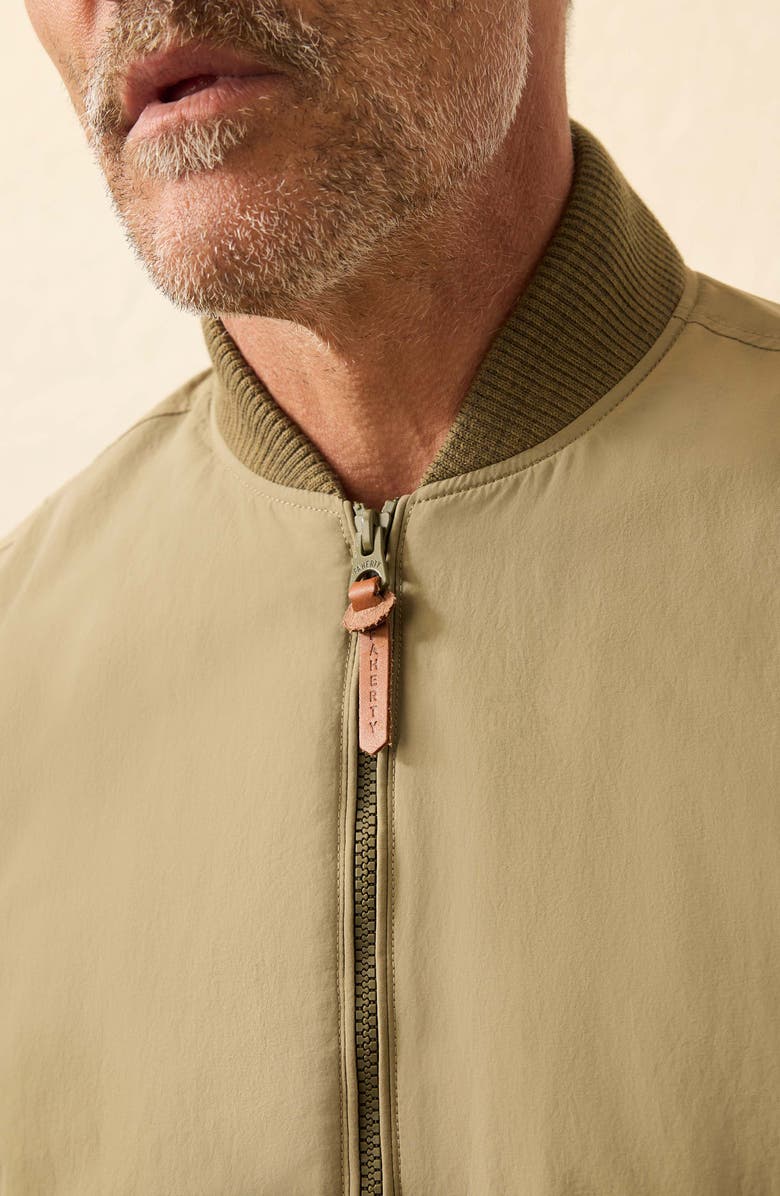 Faherty Military Bomber Jacket, Alternate, color, Olive Valley