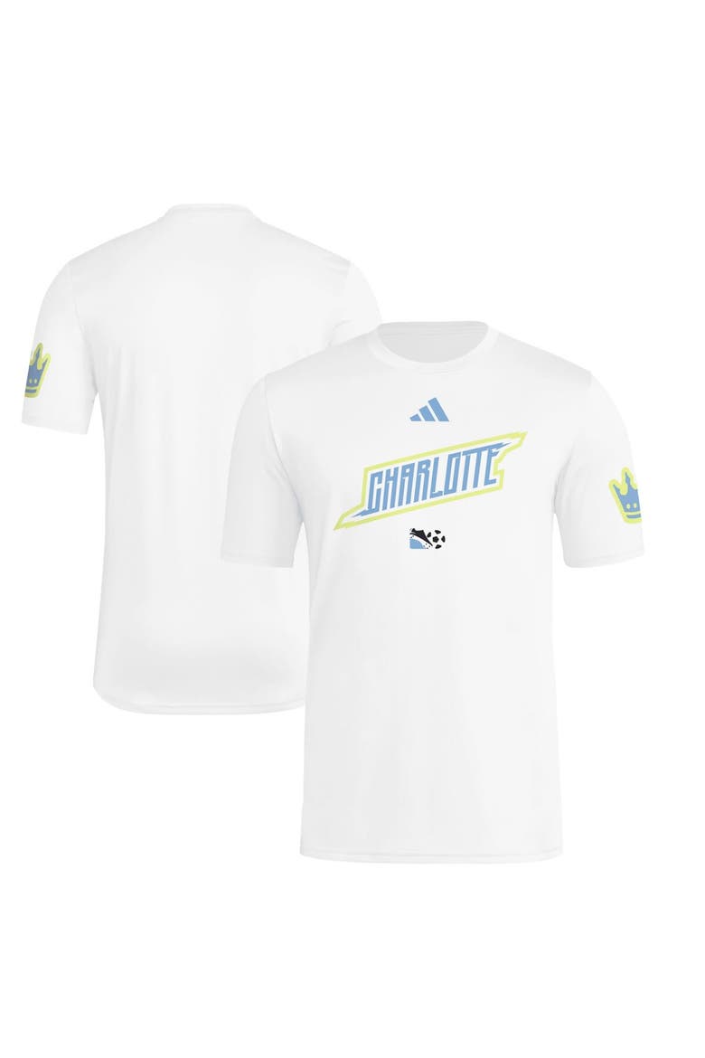 Men's adidas White Charlotte FC 2025 Archive Collection Jersey Hook T-Shirt, Alternate, color, White