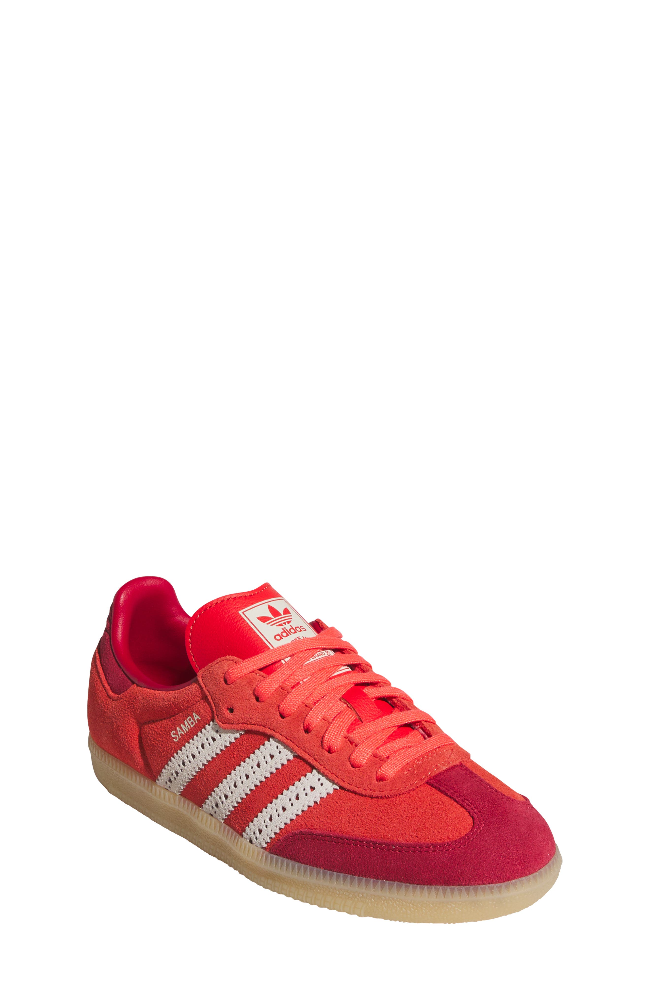adidas Kids' Samba OG Sneaker, Main, color, Bright Red