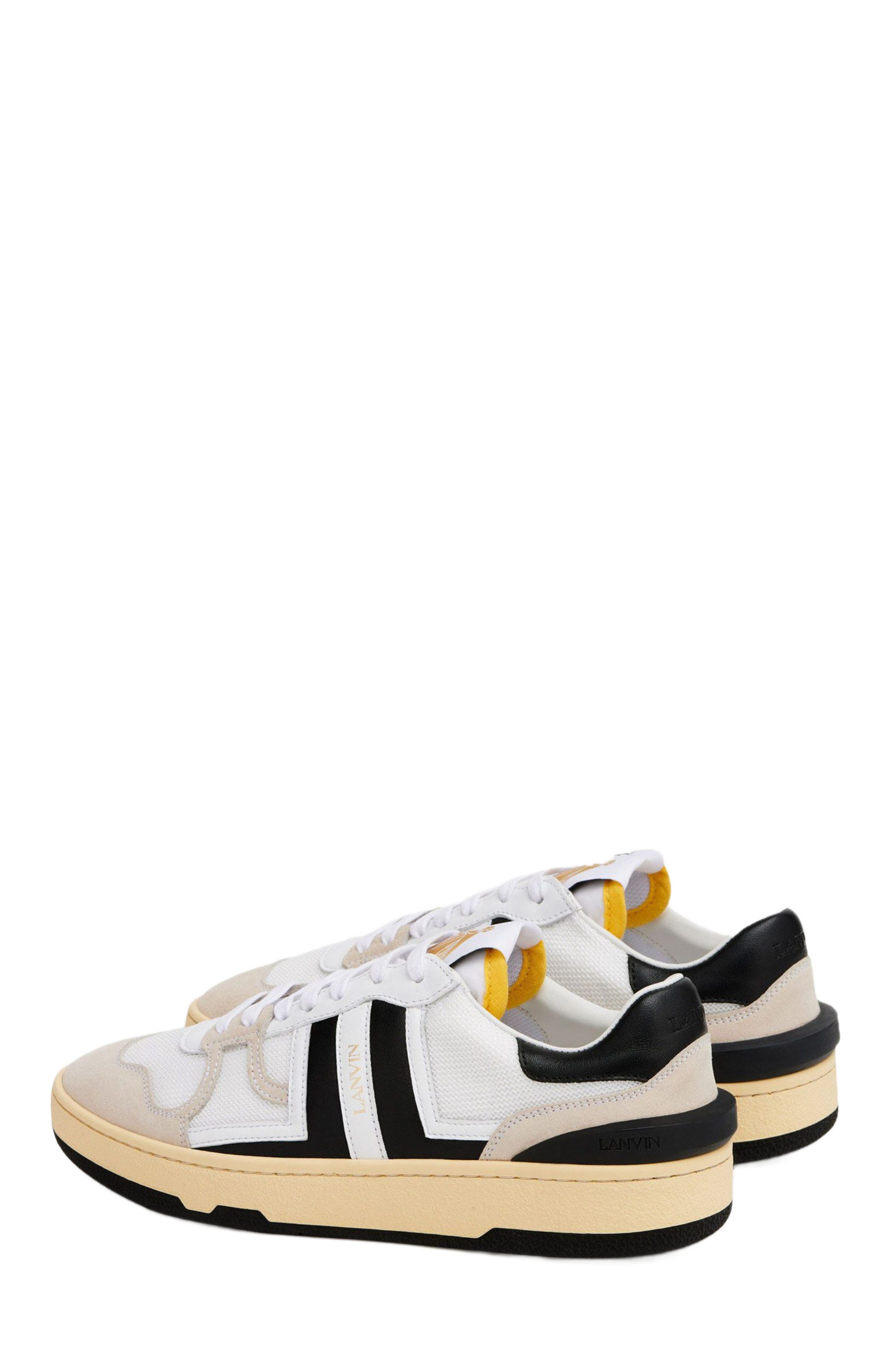 Lanvin CLAY MESH SNEAKERS, Alternate, color, White/Black