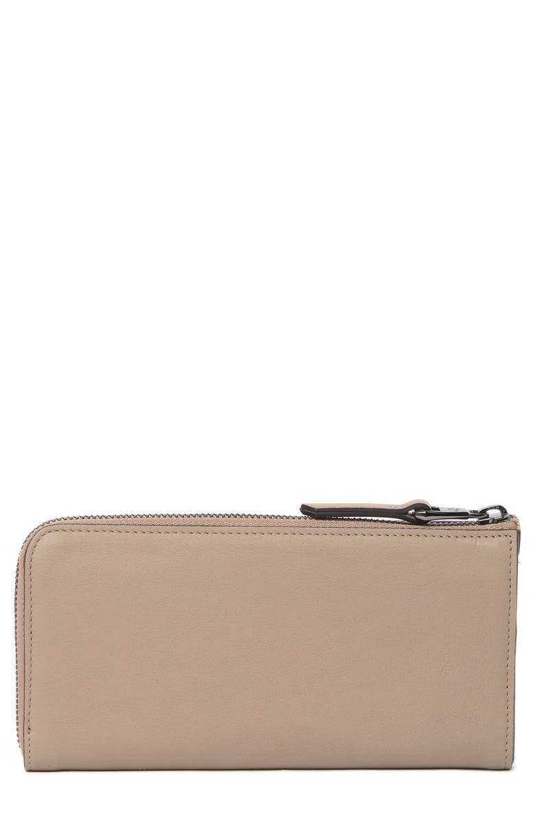 Longchamp Quarter-Zip Leather Wallet, Alternate, color, Mink
