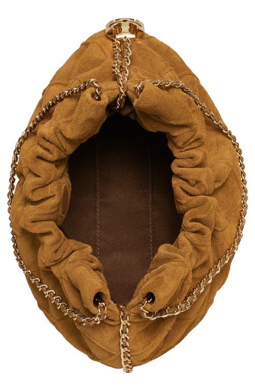 Tory Burch Fleming Suede Mini Hobo In Brown
