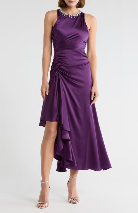 Georgie Rhinestone Detail Silk Gown