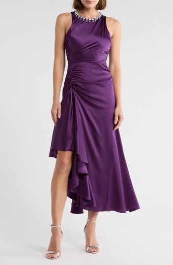 Cinq à Sept Georgie Rhinestone Detail Silk Gown