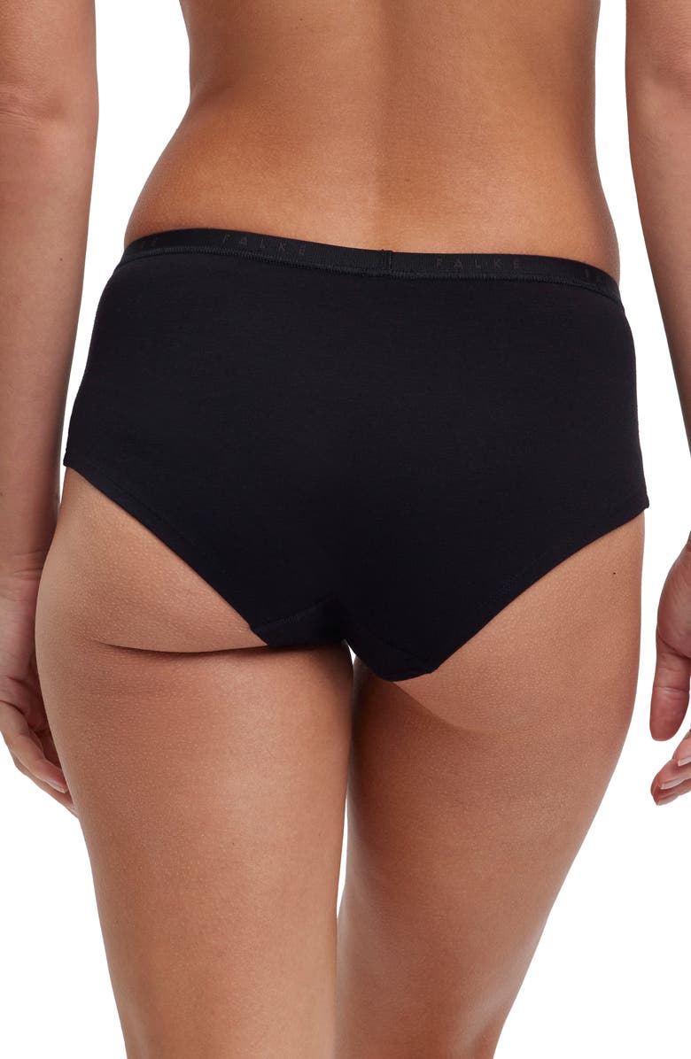 Falke Daily Climate Cotton Blend Hipster Briefs, Alternate, color, Black