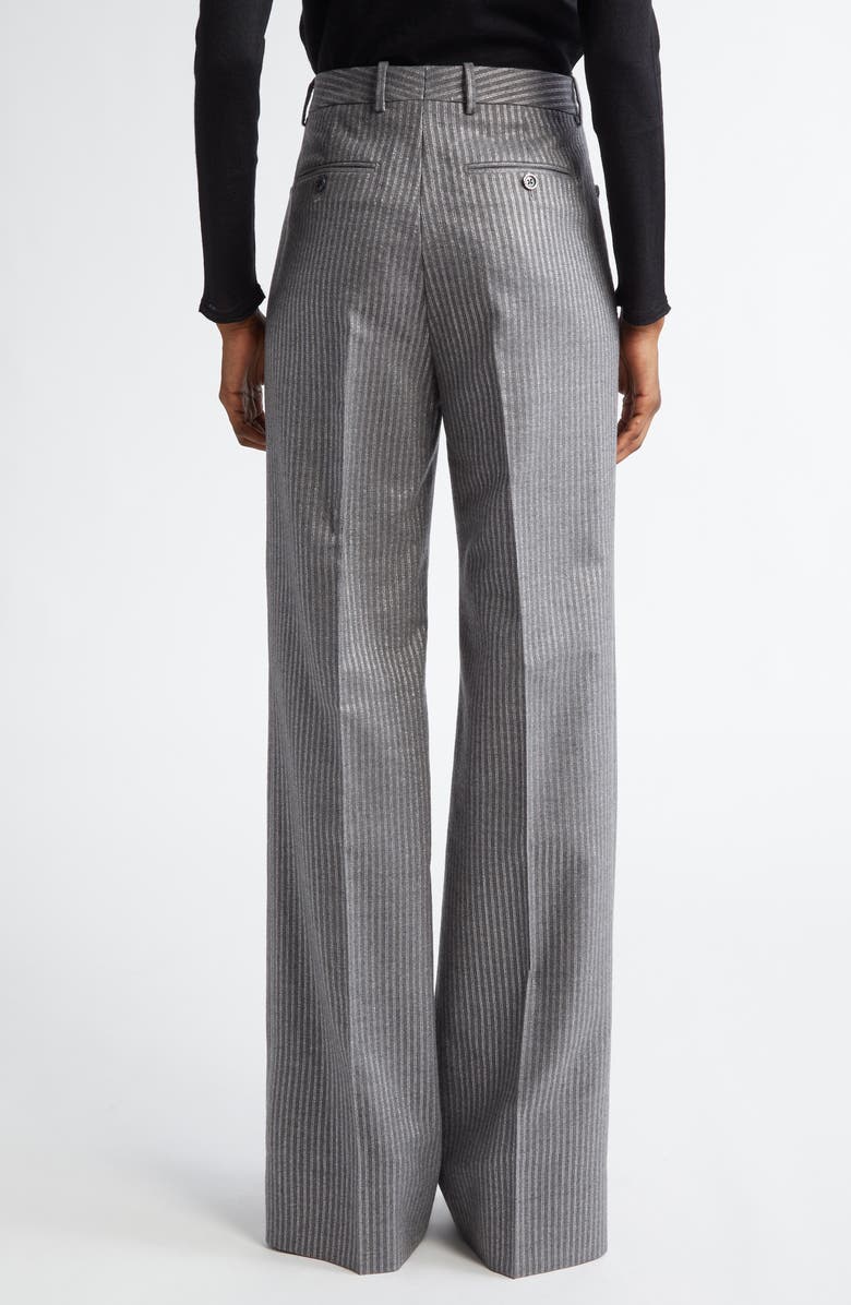 TOM FORD Stripe Wide Leg Flannel Trousers, Alternate, color, 