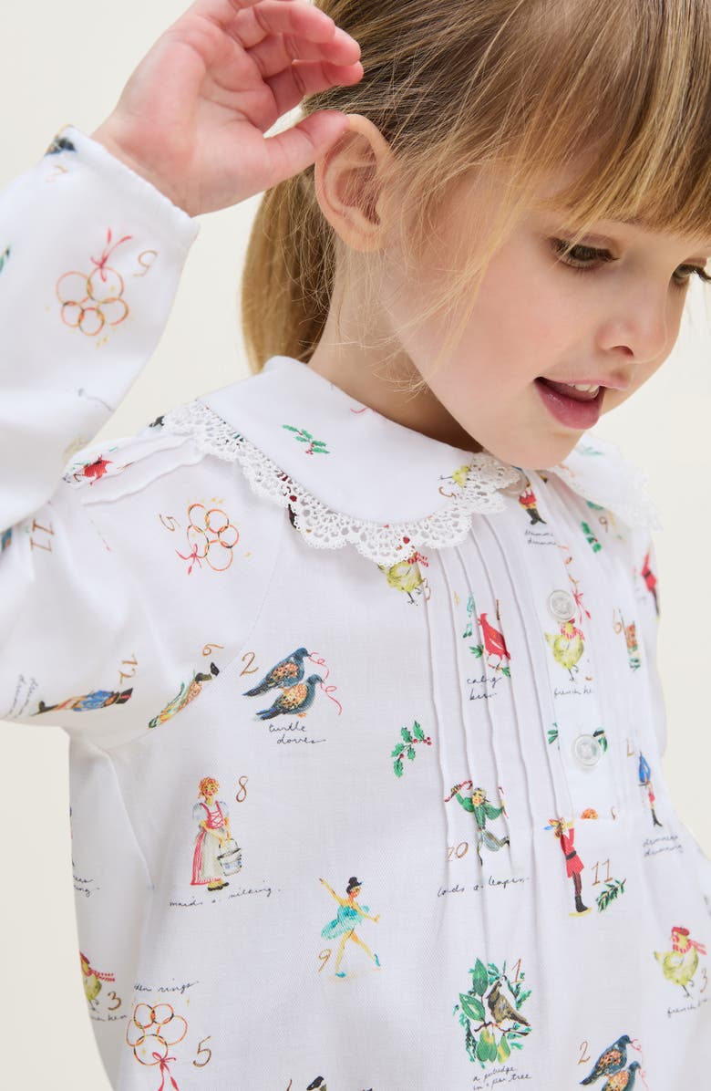 Petite Plume Kids' Lola Print Long Sleeve Nightgown, Alternate, color, White