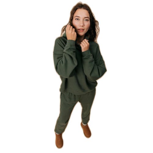 Ocio Organic Cotton Teddy Cropped Pant In Green
