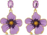 EYE CANDY LOS ANGELES Alice CZ Enamel Flower Drop Earrings