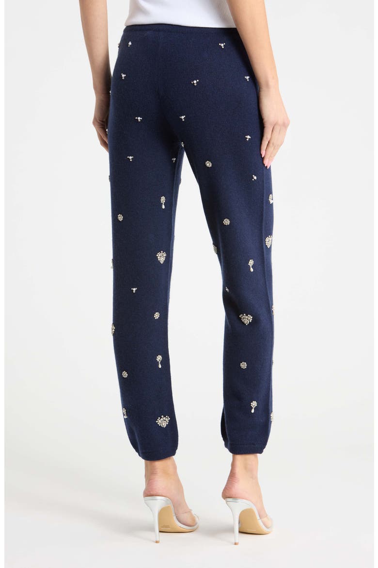 Kandace Crystal Embellished Wool Blend Knit Joggers, Alternate, color, MIDNIGHT