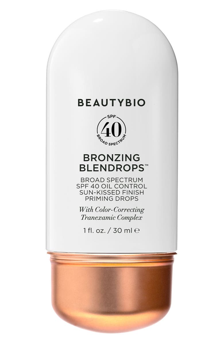 BeautyBio Bronzing Blendrops<sup>™</sup> Broad Spectrum SPF 40 Oil Control Sun-Kissed Finish Priming Drops, Main, color,