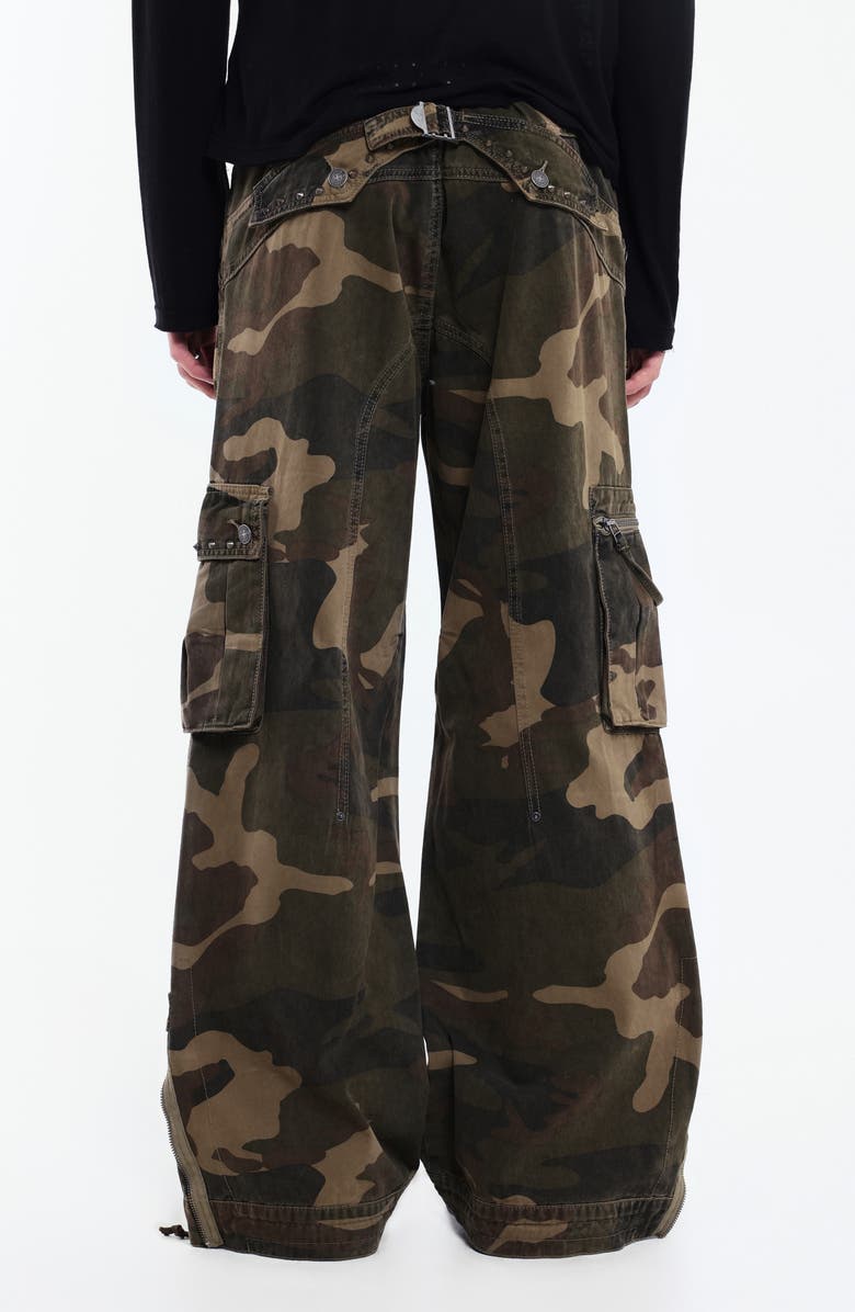 JADED LONDON Studded Camo Low Rise Wide Leg Cargo Pants, Alternate, color, Camo