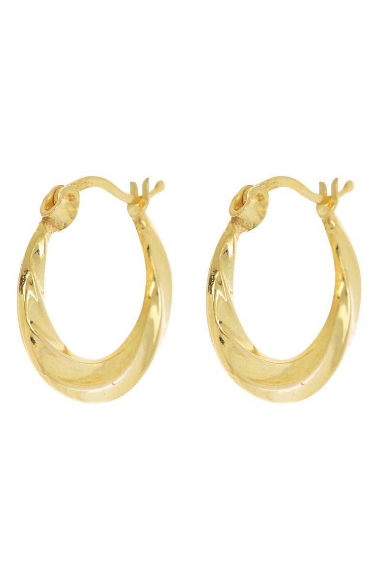 ARGENTO VIVO Textured Swirl Hoop Earrings, Main, color, Gold