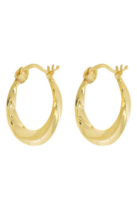 Textured Swirl Hoop Earrings