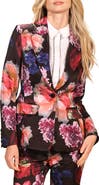 Isaac Mizrahi New York Floral Satin Tuxedo Jacket