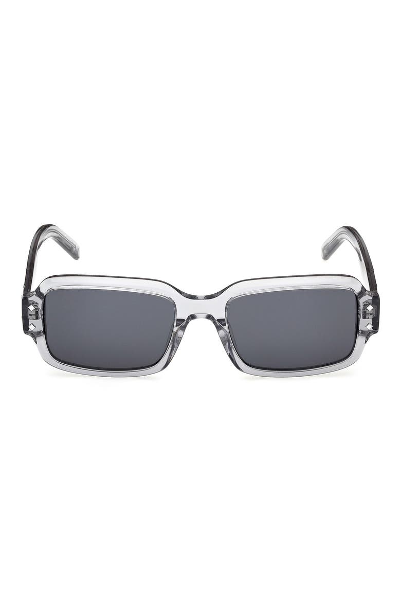 54mm Rectangular Sunglasses, Main, color, GRAY / SOLID DARK BLUE LENSES