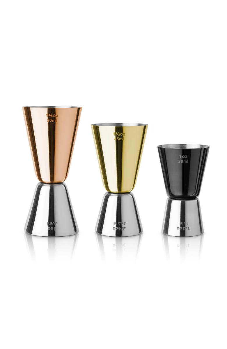 FINAL TOUCH Mixed Metal Jigger Set - Set of 3, Alternate, color, Multicolored