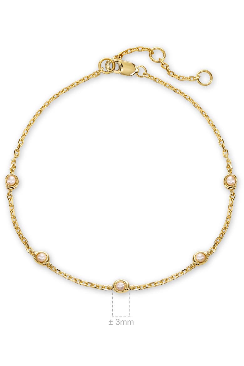 Freshwater Pearl Chain Bracelet in Gold Plated Sterling Silver, Alternate, color, Yellow Gold