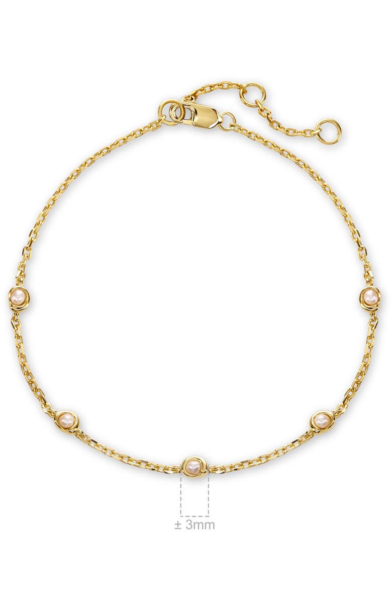 DEVATA Freshwater Pearl Chain Bracelet in Gold Plated Sterling Silver, Alternate, color, Yellow Gold